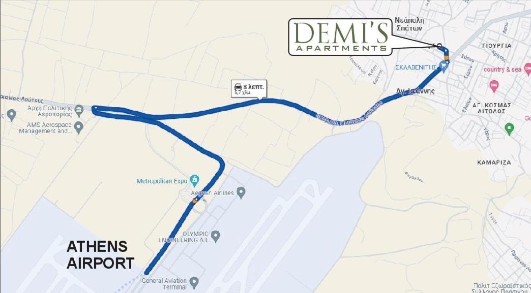Demi'S Apartments Near Athen'S Airport Artemida  Ngoại thất bức ảnh